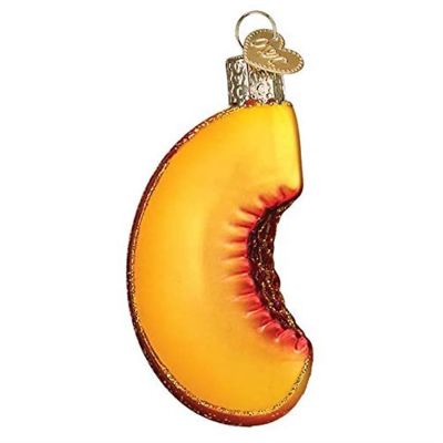 Old World Christmas Glass Blown Ornament Peach Slice 28132 Image 3