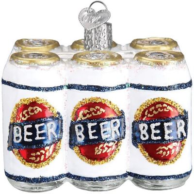 Old World Christmas Glass Blown Ornament Six Pack of Beer #32333 Image 2