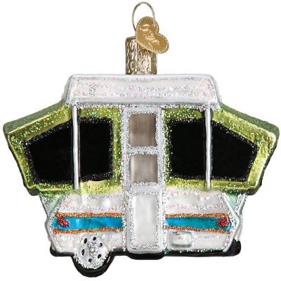 Old World Christmas Glass Blown Ornament Tent Camper For Christmas Tree Image 1