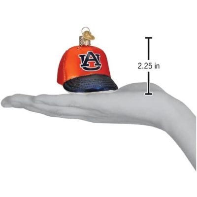 Old World Christmas Glass Blown Tree Ornament, Auburn Baseball Cap Image 2