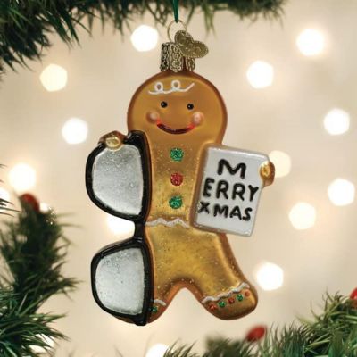 Old World Christmas Glass Blown Tree Ornament- Gingerbread Optometrist Image 1