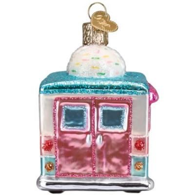 Old World Christmas Glass Blown Tree Ornament, Ice Cream Truck Image 3