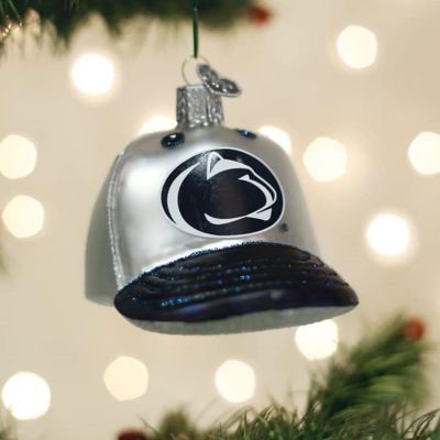 Old World Christmas Glass Blown Tree Ornament, Penn State Baseball Cap Image 1
