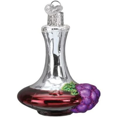 Old World Christmas Glass Blown Tree Ornament, Wine Decanter Image 1