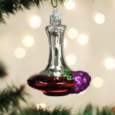 Old World Christmas Glass Blown Tree Ornament, Wine Decanter Image 1