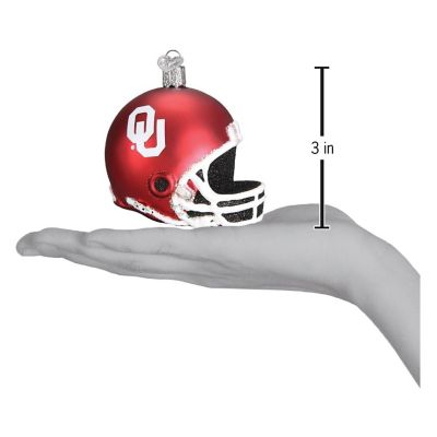 Old World Christmas Hanging Blown Glass Tree Ornament, Oklahoma Sooners Helmet Image 2