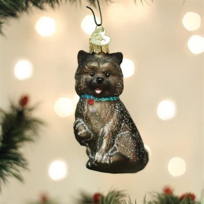 Old World Christmas Hanging Glass Tree Ornament, Cairn Terrier Image 1