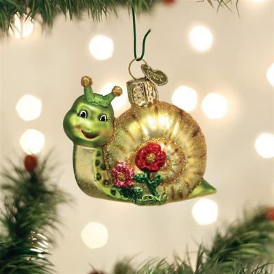 Old World Christmas Hanging Glass Tree Ornament, Smiley Snail Image 1
