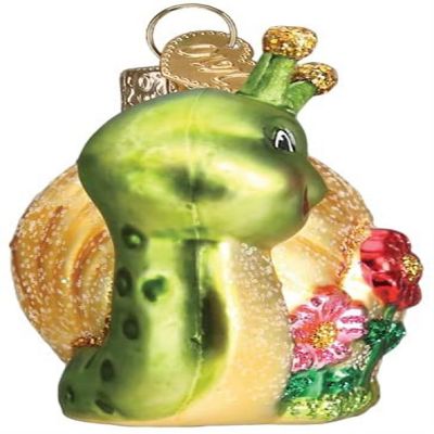 Old World Christmas Hanging Glass Tree Ornament, Smiley Snail Image 2