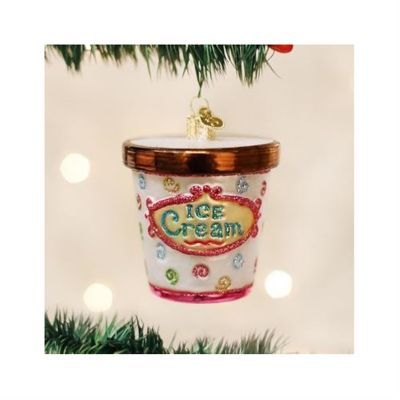 Old World Christmas Ice Cream Carton Glass Ornaments for Christmas Tree Image 1