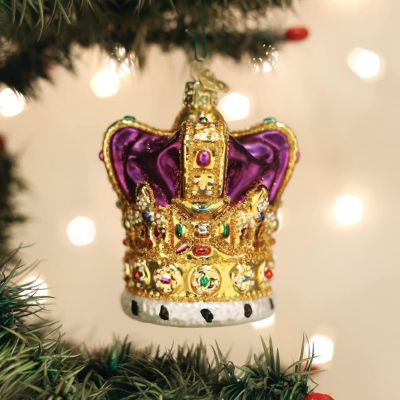 Old World Christmas King feetS Crown Blown Glass Holiday Ornament Image 2