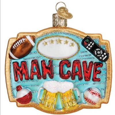 Old World Christmas Man Cave Glass Ornament FREE BOX 3.7 inch Multicolor Image 1