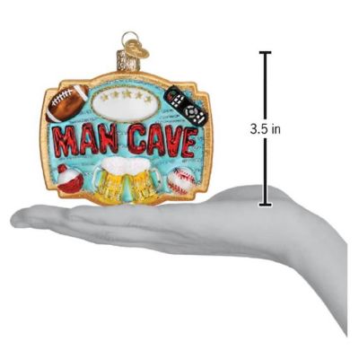 Old World Christmas Man Cave Glass Ornament FREE BOX 3.7 inch Multicolor Image 3