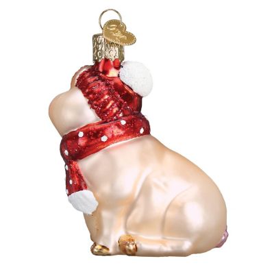 Old World Christmas Ornament - Snowy Pig Image 2