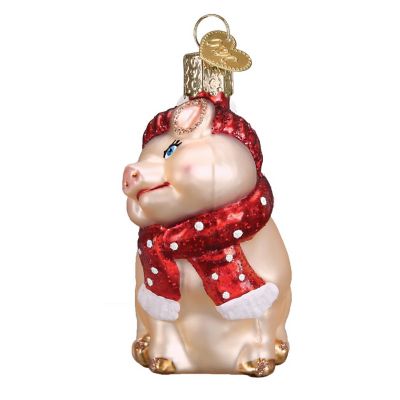 Old World Christmas Ornament - Snowy Pig Image 3