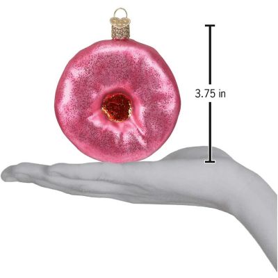 Old World Christmas Ornaments Pink Frosted Donut Glass Blown Ornaments Image 1