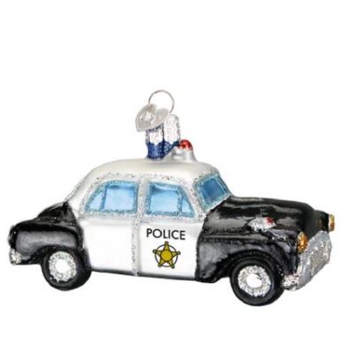 Old World Christmas Police Car Glass Ornament FREE BOX 46044 Image 1