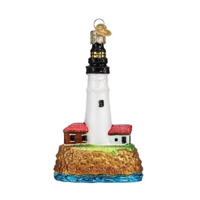 Old World Christmas Portland Head Lighthouse Glass Ornament FREE BOX 20117 New Image 1