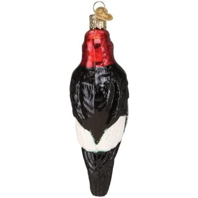 Old World Christmas Red-Headed Woodpecker Glass Blown Ornament Christmas Tree Image 1