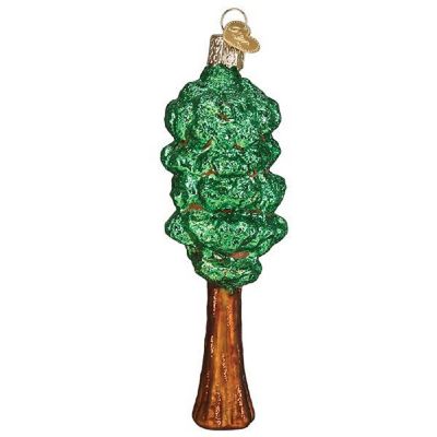 Old World Christmas Redwood Tree Glass Ornament FREE BOX 48041 New Image 2