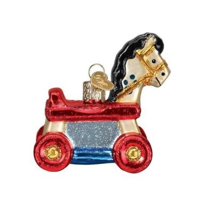 Old World Christmas Rolling Horse Toy Hanging Christmas Ornament Image 1