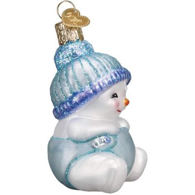 Old World Christmas Snow Baby BOY Ornament, Cheerful White Image 1