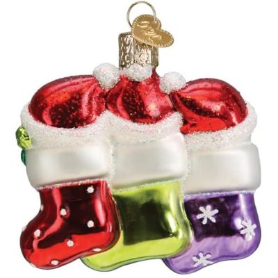 Old World Christmas Snow Family of 3 Glass Blown Ornament for Christmas Tree Image 1