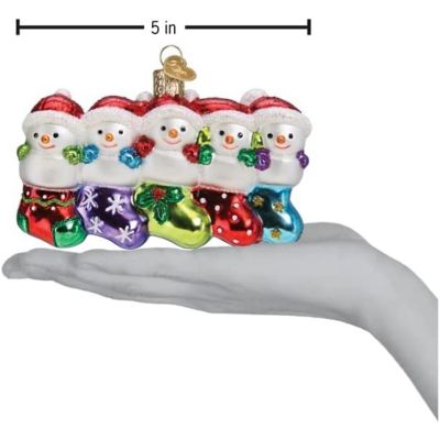 Old World Christmas Snow Family of 5 Glass Blown Ornament, Christmas Tree Image 3