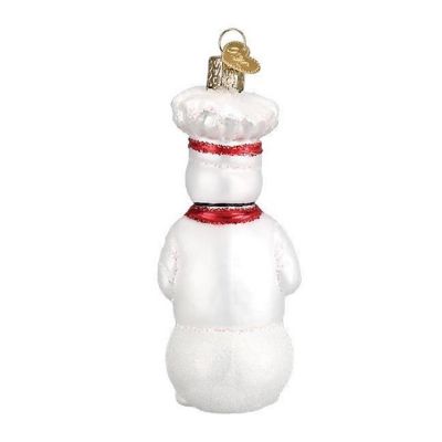 Old World Christmas Snowman Chef Glass Ornament Image 1