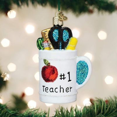 Old World Christmas Teacher Gifts Glass Blown Ornament Image 1