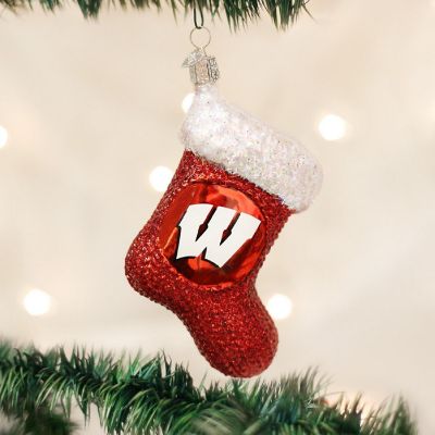Old World Christmas University of Wisconsin Badgers Stocking Ornament 60808 New Image 2