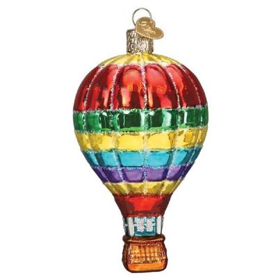 Old World Christmas Vibrant Hot Air Balloon Glass Ornament FREE BOX 36295 Image 1