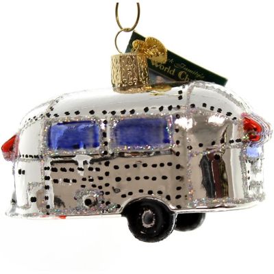 Old World Christmas Vintage Travel Trailer Glass Ornament 46053 FREE BOX New Image 2