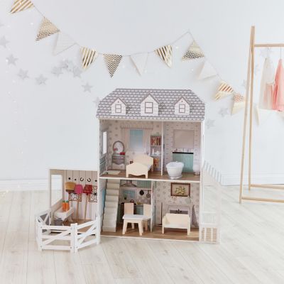 Olivia's Little World - Dreamland Farm house 12" Doll House - White / Grey Image 2