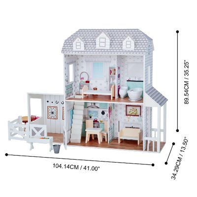 Olivia's Little World - Dreamland Farm house 12" Doll House - White / Grey Image 3