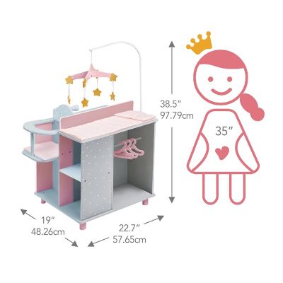 Olivia's Little World - Polka Dots Princess Baby Doll Changing Station - Grey Image 2