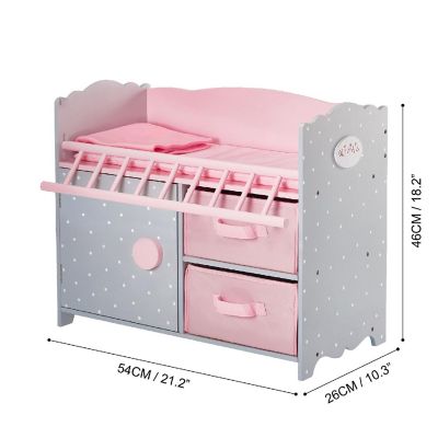 Olivia's Little World - Polka Dots Princess Baby Doll Crib with Cabinet and Cubby Image 2