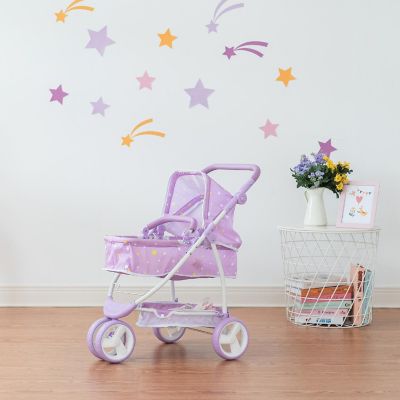 Olivia's Little World - Twinkle Stars Princess 2-in-1 Baby Doll Stroller - Purple Image 2