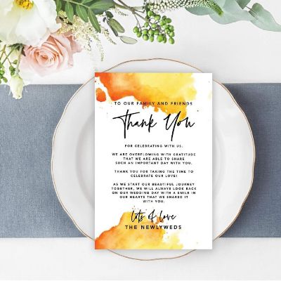 Ombre Orange TY Card 4x6IN 56PC Image 1