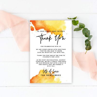 Ombre Orange TY Card 4x6IN 56PC Image 2