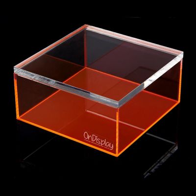 OnDisplay Electric Neon Luxe Clear Acrylic Storage Treasure Box - Medium Image 1