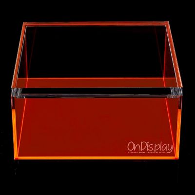 OnDisplay Electric Neon Luxe Clear Acrylic Storage Treasure Box - Medium Image 2