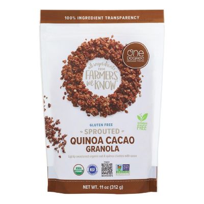 One Degree Organic Foods Quinoa Cacao Granola - Sprouted Oat - Case of 6 - 11 oz. Image 1