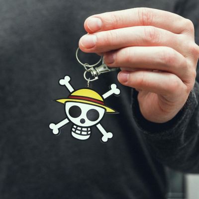 One Piece Straw Hat Pirates Skull PVC Keychain Image 1