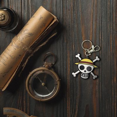 One Piece Straw Hat Pirates Skull PVC Keychain Image 2