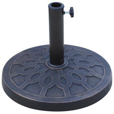 Online Gym Shop CB15482 Round Decorative Cast Stone Umbrella Holder Base 44; Bronze - 17.5 in. Image 1
