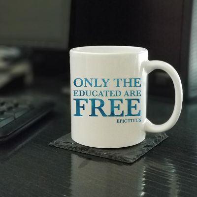 Only the Educated Are Free Ceramic Mug Image 1