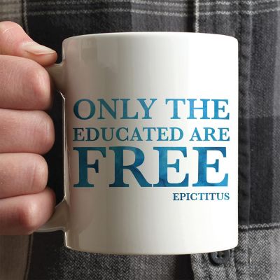 Only the Educated Are Free Ceramic Mug Image 1