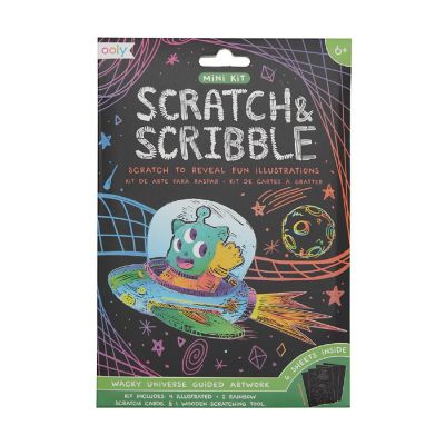OOLY Mini Scratch & Scribble Art Kit: Wacky Universe - 7 PC Set Image 1