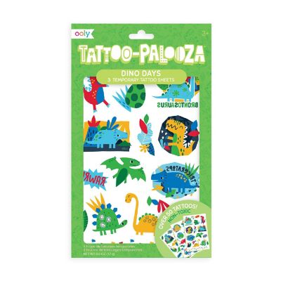OOLY Tattoo Palooza Temporary Tattoo: Dino Days - 3 Sheets Image 1